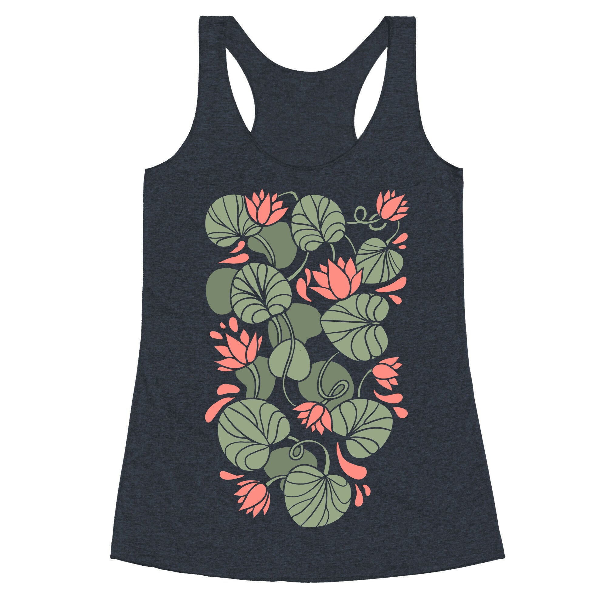Art Nouveau Water Lilies Racerback Tank